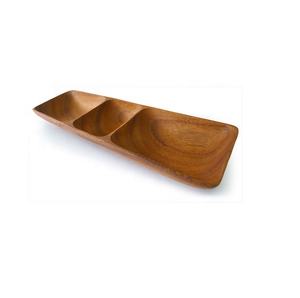 Bandeja de servicio de madera antigua, producto de alta oferta Eco, madera Natural con 3 porciones decorativas especiales - Product Image 1