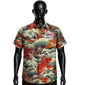 Camisa Hawaiana ORVO Sports para Hombre, Manga Corta, Estampado de Luna Llena y Barco, Verano, Vacaciones, Casual, Transpirable, Secado Rápido, 100% Poliéster - Product Image 5