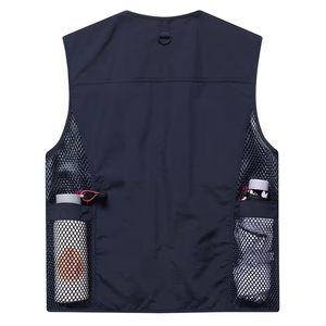 Chaleco Utilitario de Moda con Múltiples Bolsillos, Cierre de Cremallera, Malla, Sin Mangas, Color Naranja, para Pesca, Fotografía, Hombres, Aire Libre - Product Image 1