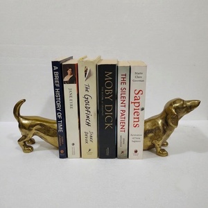 Metal Dachshund bookend Animal Desktop <b>Ornaments</b> Dachshund <b>Dog</b> Aluminium Bookends Sculpture Statue Figurine - Product Image 2