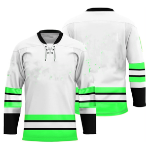 Men's White Yellow Black Ice Hockey Jersey Full Sleeve Sublimated Moisture Wicking Regular Fit Adult Apparel - Product Image 5