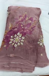 Tela de seda espacial bordada de lujo premium con lentejuelas y zari, materiales de boutique para lehengas de boda de diseñador, venta al por mayor. - Product Image 5