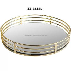 Plateau rond en métal finition or haut de gamme, décoration de table, multifonctionnel, moderne, élégant, décoration intérieure, respectueux de l'environnement - Product Image 5