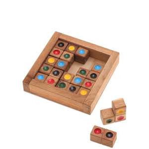 Wooden Sliding Tile <b>Puzzle</b> Game With Colorful Colored Dots Interactive Brain Teaser Toy For Logic Skill Development Play And Fun - Product Image 3