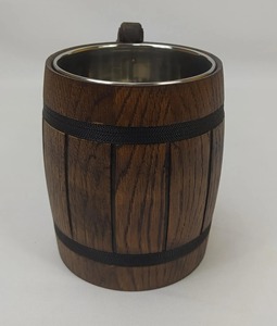 Vaso de chupito de madera y acero estilo vintage - Apto para lavavajillas y ecológico para fiestas - Product Image 4