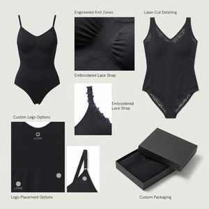 REDDITO Body gainant sans couture pour femme, maintien moyen, en jersey tricoté, Spandex et Coton, antibactérien, respirant, écologique - Product Image 5