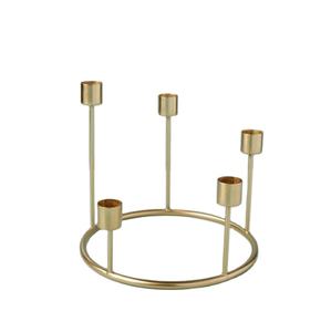 Gold Metal Candle Holder Decorative Iron <b>Pillar</b> Candle Stand for Wax Candlesticks for Tea <b>Light</b> Holder - Product Image 1