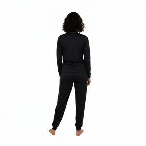 Conjunto de dos piezas de algodón sólido informal y moderno para mujer, transpirable, de secado rápido, para verano, camiseta y pantalón. - Product Image 2