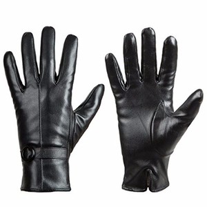 Gants d'extérieur en cuir véritable pour homme, design optimal, respirants, compatibles écran tactile, légers et chauds - Product Image 1