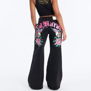 Traje de Pantalón Bordado para Mujer - Cuello Redondo Informal, Color Sólido, Colección Primavera-Otoño, Rayón Cómodo y Elegante, Pantalones para Dama - Product Image 4