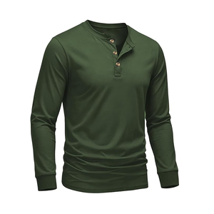 T-shirt décontracté à manches longues pour homme, couleur personnalisée, t-shirt à manches longues respirant et ajusté pour homme - Product Image 5