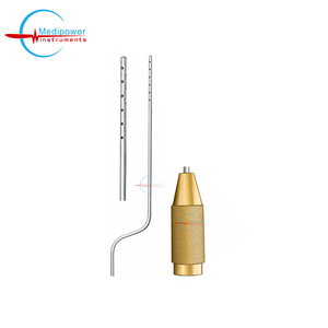 Cánula de infiltración de precisión tipo bayoneta para transferencia de grasa con mango ergonómico dorado - Cánula de infiltración facial - Product Image 1