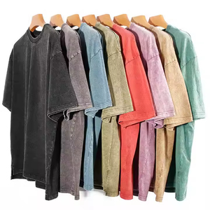 Camisetas de Hombre de Algodón Grueso Vintage, Lavadas, con Hombros Caídos, Estilo Retro, Holgadas, Personalizables con Logotipo y Diseño - Product Image 1