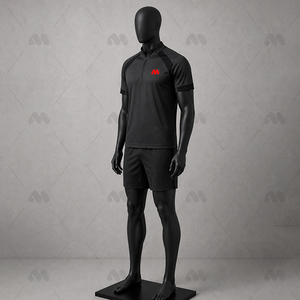 Conjunto de Camiseta Deportiva Personalizada al por Mayor con Media Cremallera, de Poliéster de Secado Rápido, Uniforme de Entrenamiento, Fabricante OEM de Ropa Deportiva para Hombre - Product Image 6