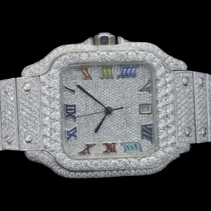 Reloj de Lujo con Incrustaciones de Moissanita y Acero Inoxidable, Movimiento de Cuarzo, Diseño Bicolor, Esfera de Cristal, Resistente al Agua 10 Bar, Cierre Oculto - Product Image 2