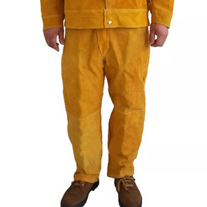 Pantalon de travail en cuir pour soudeurs, protection thermique, résistant à l'abrasion, pour la lutte contre les incendies, sécurité professionnelle - Product Image 2