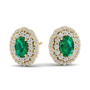 Boucles d'oreilles clous REYES étincelantes en or 14 carats avec moissanite et fermoir à vis, accessoires de mariée pour femme, bijoux en pierre précieuse émeraude verte - Product Image 6