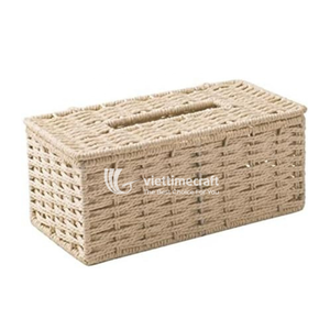 Boîte à mouchoirs moderne, porte-mouchoirs rectangulaire tissé avec couvercle, organiseur de serviettes décoratif écologique pour la décoration de la maison - Product Image 1