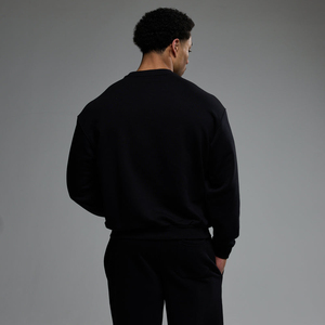 Sweat à capuche pour homme, noir, coupe classique, en molleton tricoté, avec poche, vêtements décontractés d'automne, polyester/coton - Product Image 2
