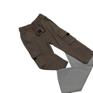 100% coton hommes Cargo pantalons longs Anti-rides travail Style Baggy pantalons de survêtement mi-taille coupe ample couleur lavage froissé techniques - Product Image 5