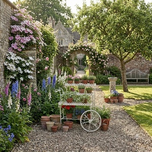 <b>Vintage</b> Iron Bicycle <b>Plant</b> <b>Stand</b> 3-Tier Outdoor Garden Decorative Wrought Metal Flower Holder - Product Image 4
