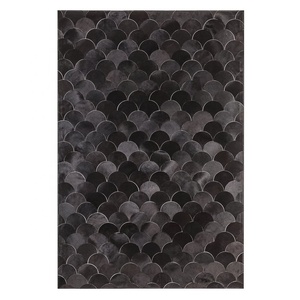 Tapis moderne en cuir de vache noir fait à la main, tapis en cuir véritable riveté pour la maison et le bureau, tapis de luxe durable - Product Image 4