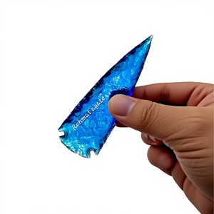 Pointe de flèche en verre bleu taillée à la main (ou de style obsidienne) - Product Image 3