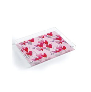 ถาดอะคริลิคพิมพ์ลายหัวใจรัก เหมาะสำหรับจัดโต๊ะอาหารค่ำสุดโรแมนติก อุปกรณ์เสริมคุณภาพเยี่ยมในราคาที่คุณจับต้องได้ - Product Image 1