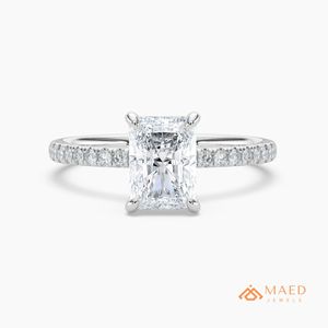 <b>Silver</b> <b>Emerald</b> Cut Moissanite <b>Ring</b> Elegant Womens Engagement Jewelry Luxury Fashion <b>Ring</b> NYC Style Gift - Product Image 1