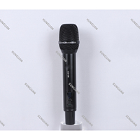 Microphone sans fil portable en métal rechargeable infrarouge UHF CD-06 (un émetteur pour deux micros) avec voyant de charge/Bluetooth pour conférences/spectacles