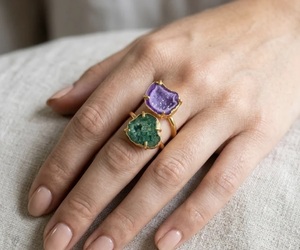 Natural Druzy <b>Crystal</b> Vintage Gold Plated <b>Ring</b> for Women Handmade Statement Gemstone Engagement Wedding Fashion Jewelry Gift - Product Image 2