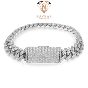 925 Sterling Diamond Bracelet with <b>Iced</b> <b>Out</b> Stainless Steel Cuban <b>Chain</b> Bracelet Jewelry for Women Office Wear or Events Use - Product Image 4