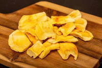 Knapperige vacuümgefrituurde jackfruit chips, gesneden VF model KIM LONG merk, natuurlijke zoete smaak, 10kg bulk export snack leverancier