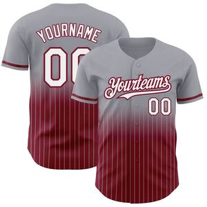 Camiseta de Béisbol Sublimada con Logotipo Personalizado, Unisex, a Rayas, de Poliéster que Absorbe la Humedad, Ropa Deportiva de Manga Corta - Product Image 2