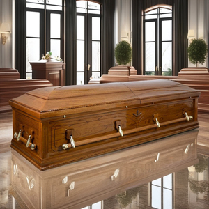 Franklin Cercueil en bois de style nord-américain de haute qualité CKT2001 DSP Fabrication directe en gros Cercueils en bois dur Urnes funéraires - Product Image 1