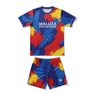 Ensemble de maillot et short de football sublimé, coupe confortable, impression intégrale, logo personnalisé, tenues de match de football - Product Image 1