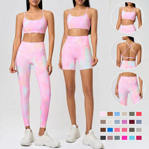 Ensemble de survêtements sportifs sur mesure pour femmes, avec leggings taille haute antichoc, décontracté, respirant, pour yoga, gym et fitness - Product Image 1