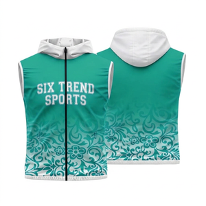 เสื้อกั๊กมีฮู้ดแขนกุดสำหรับผู้ชาย Six Trend Sports ลายดอกไม้ ซิปด้านหน้า ระบายอากาศได้ดี ทรงปกติ สไตล์สปอร์ต - Product Image 3