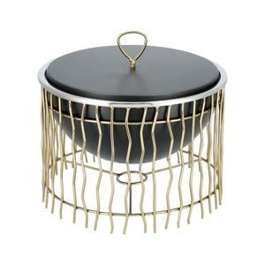 Plat de service de luxe en fil d'argent avec couvercle, chauffe-plat en acier inoxydable, bol chauffe-aliments moderne en métal noir pour buffet d'hôtel et traiteur - Product Image 2