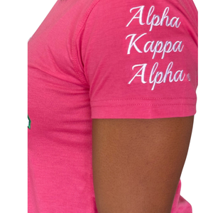 T-shirt en chenille AKA Ivy avec lettres grecques brodées, en coton premium, décontracté, vêtement de sororité - Product Image 4