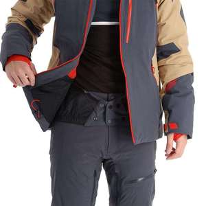 Coolumbia Custom Men <b>Grey</b> Beige Orange <b>Waterproof</b> Ski <b>Jacket</b> Coolumbia Hooded Winter Thermal Snowboard Coat Outdoor Sports - Product Image 3