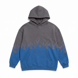 Custom Flame Pattern <b>Men</b> <b>Hoodie</b> Cotton <b>Fleece</b> <b>Oversized</b> Sweatshirt Long Sleeve Pullover Casual Winter <b>Hoodie</b> - Product Image 4