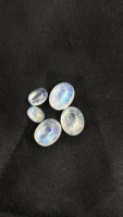 Lot certifié de pierres de lune arc-en-ciel naturelles, forme ovale, cabochons, pierres précieuses en vrac, 13,74 carats, pour bijoux