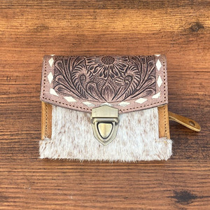Nueva llegada de pelo hecho a mano real en la cartera de cuero genuino de las mujeres occidentales estilo billetera de cuero de vaca al por mayor carteras de lujo - Product Image 2