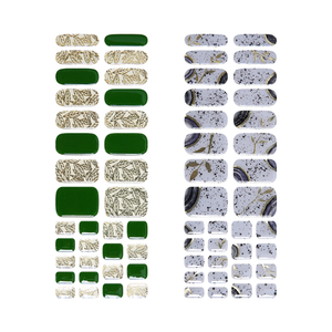 Semi Cured Nail <b>Stickers</b> Korea OEM Manufacturer Nail Strip Gold Leaf Grace Stone - Product Image 3