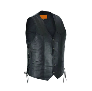 เสื้อกั๊กหนังไร้แขนสำหรับผู้ชายรุ่นใหม่ คุณภาพสูง ระบายอากาศได้ดี ปรับแต่งได้ทุกฤดู ดีไซน์ล่าสุด รับผลิตตามแบบ (OEM) ขายส่ง - Product Image 4