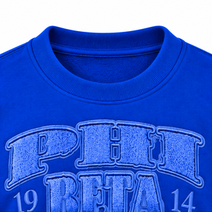 Phi Beta Sigma Royal Blue <b>Men</b>’s <b>Crewneck</b> <b>Sweatshirt</b> with Embroidered Collegiate Letter Design Long Sleeve Fleece Pullover Top - Product Image 5