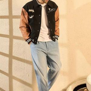 Blouson universitaire de baseball pour homme, style urbain hivernal, respirant, couleur et taille personnalisables, col montant, logo frontal - Product Image 2