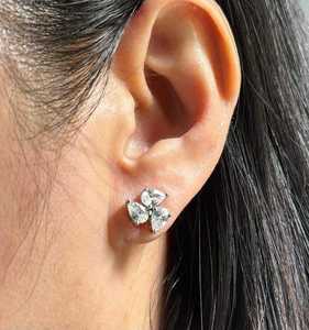 Pendientes de Diamante Cultivado en Laboratorio con Corte de Pera Minimalistas para Mujer, Chapados en Oro, Joyería para Uso Diario - Product Image 3