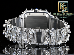 Reloj de Lujo para Hombre KG Square Jewels, Mecánico, con Cristal de Zafiro, Analógico, Moderno, Estilo Hip Hop, de Acero Inoxidable con Incrustaciones de Diamantes Cuadrados - Product Image 4